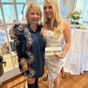 White and Blue Patterned Dress